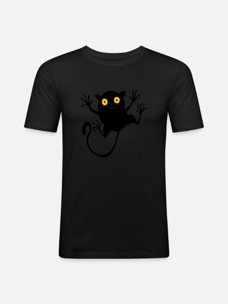 Koboldmaki (für Kinder) - Männer Slim Fit T-Shirt - Schwarz