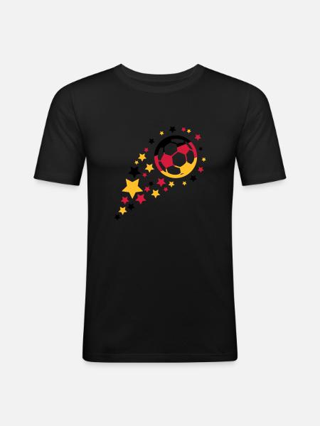 fußball design - Männer Slim Fit T-Shirt - Schwarz