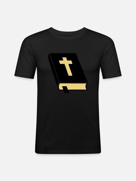 bibel_02 - Männer Slim Fit T-Shirt - Schwarz