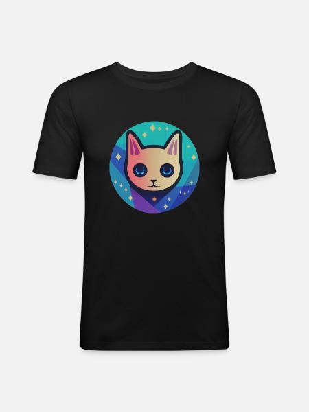 Astro Cat - Men's Slim Fit T-Shirt - black