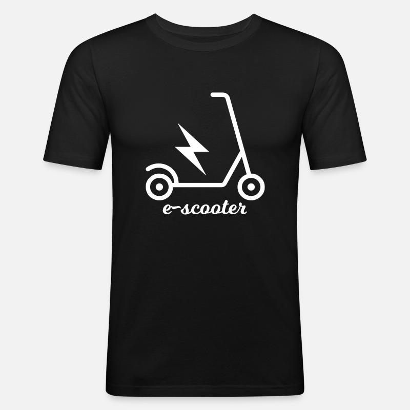 E-Scooter E-Roller Scooter - Männer Slim Fit T-Shirt - Schwarz