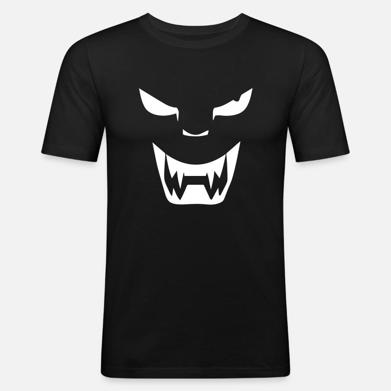 Dämon - Männer Slim Fit T-Shirt - Schwarz