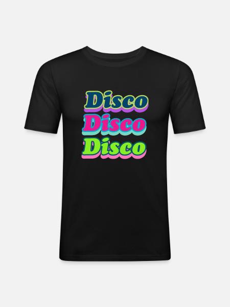 Disco - Männer Slim Fit T-Shirt - Schwarz