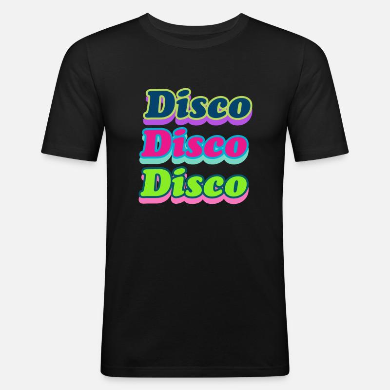 Disco - Männer Slim Fit T-Shirt - Schwarz