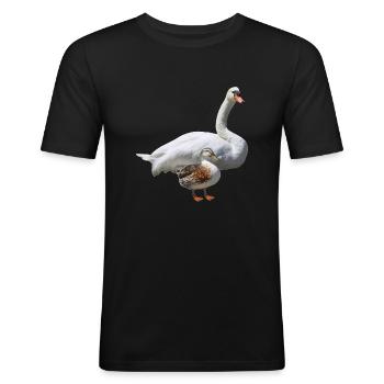 Swan - Men's Slim Fit T-Shirt - black - Front - Nik (191cm)