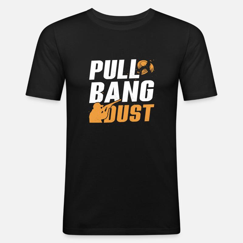 Pull Trapshooting Skeet Shooting - Männer Slim Fit T-Shirt - Schwarz