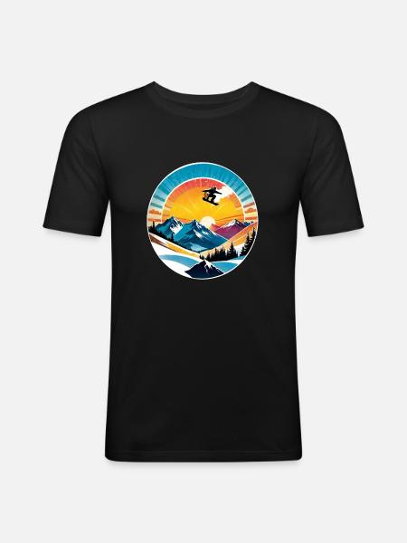 Snowboarding, snow and skiing - Men's Slim Fit T-Shirt - black