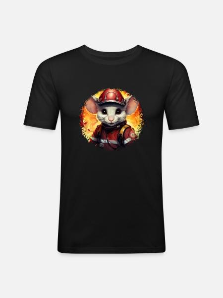 Mouse Fire Brigade - Men's Slim Fit T-Shirt - black