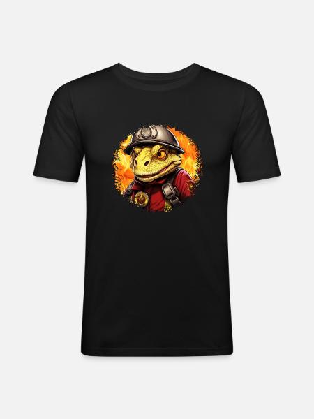 Lizards Fire Brigade - Men's Slim Fit T-Shirt - black