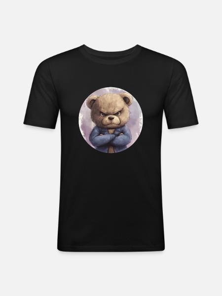 Ober-Teddy: Courageous and determined - Men's Slim Fit T-Shirt - black