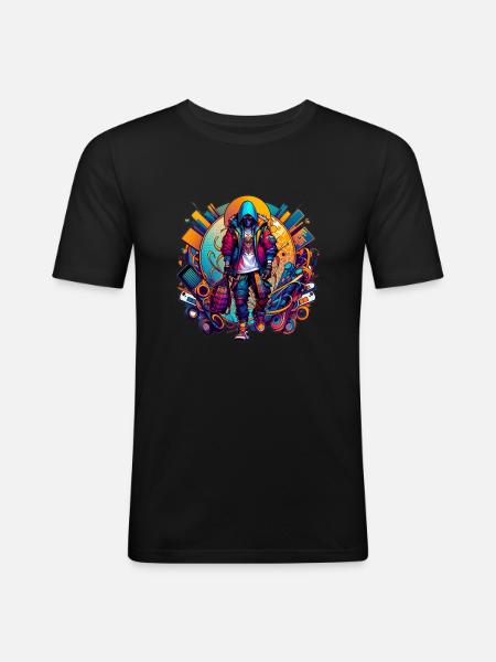 gaming leader - Männer Slim Fit T-Shirt - Schwarz
