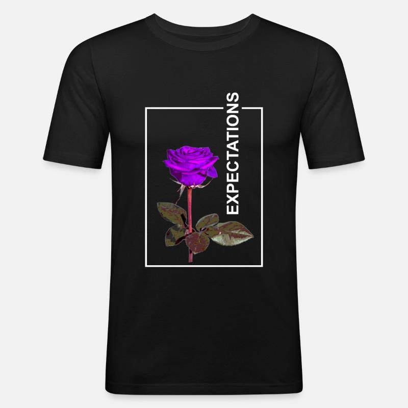Rose Expectaions Ästhetik - Männer Slim Fit T-Shirt - Schwarz