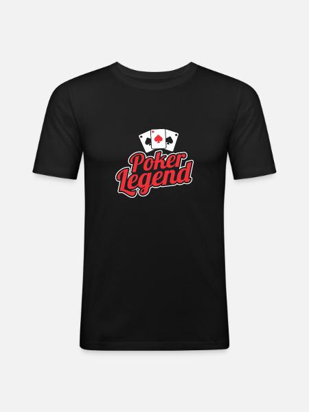 Poker legend playing poker - Men's Slim Fit T-Shirt - black
