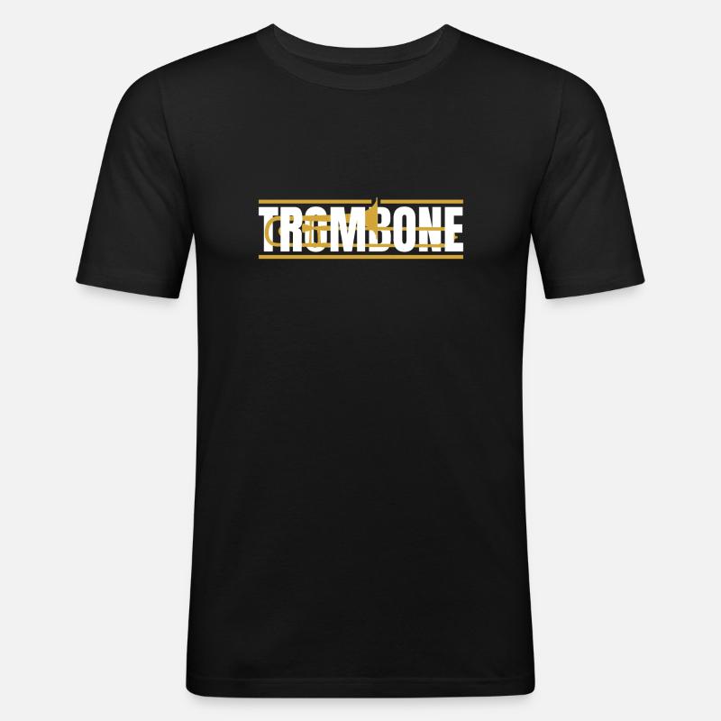 Posaune - Männer Slim Fit T-Shirt - Schwarz