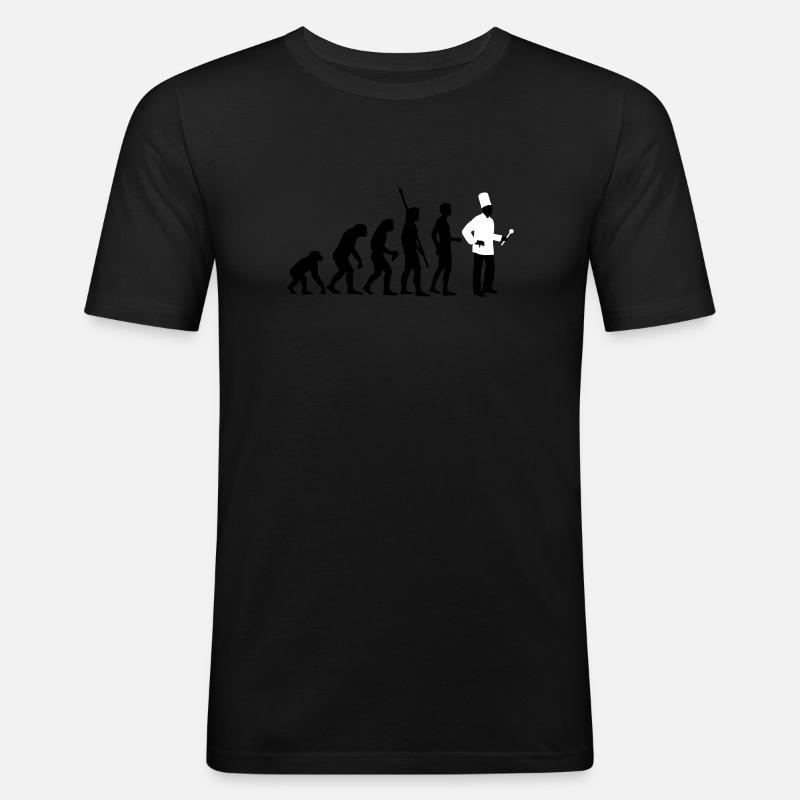 evolution_koch_2c - T-shirt près du corps Homme - noir