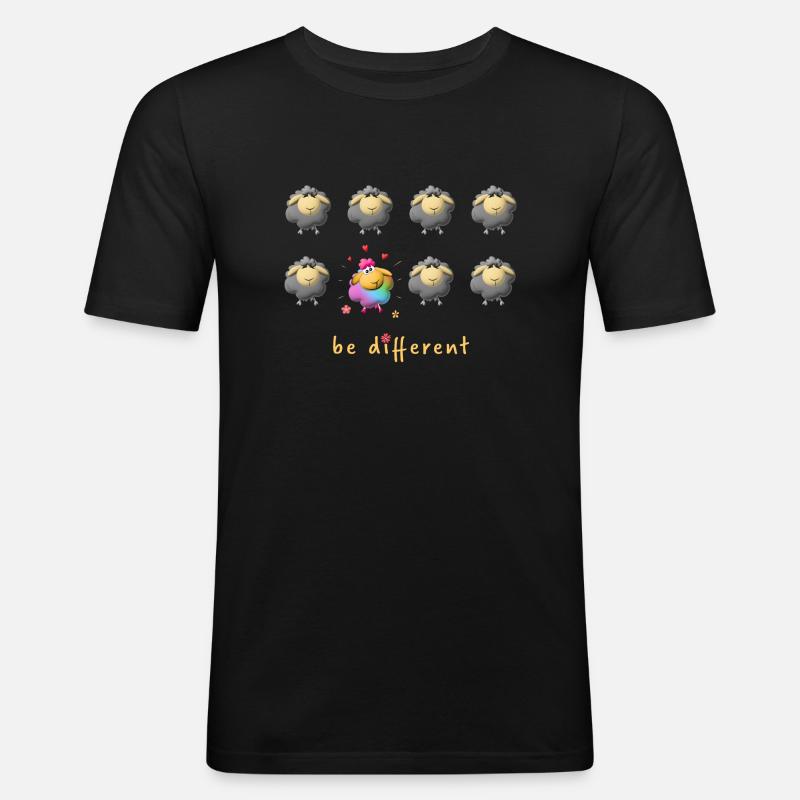 be different / Statement-Design - Männer Slim Fit T-Shirt - Schwarz