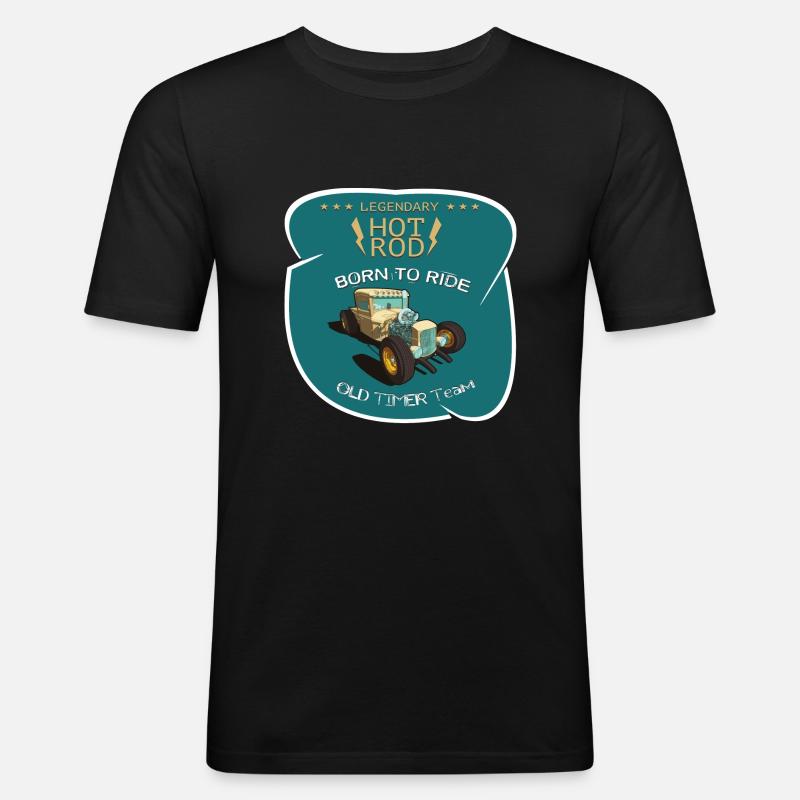 Old Timer Hot Rod - T-shirt près du corps Homme - noir