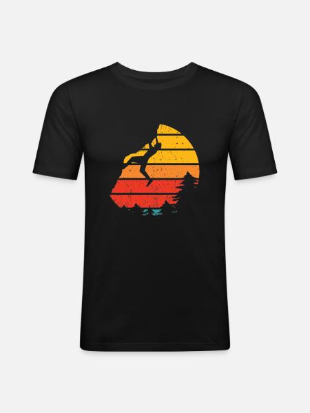 Wall Climbing Rock Climbing - Men's Slim Fit T-Shirt - black