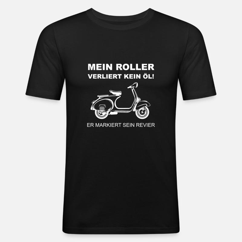 Roller Blechroller - Männer Slim Fit T-Shirt - Schwarz
