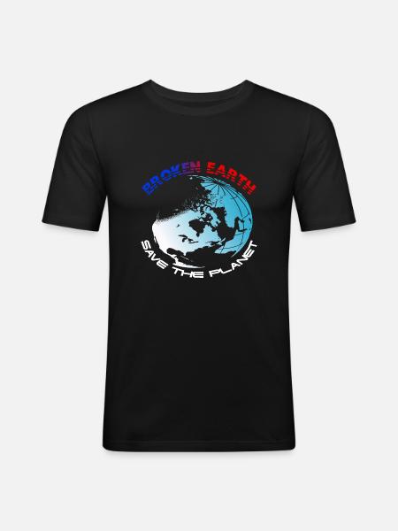 Planète Terre Conception - T-shirt près du corps Homme - noir