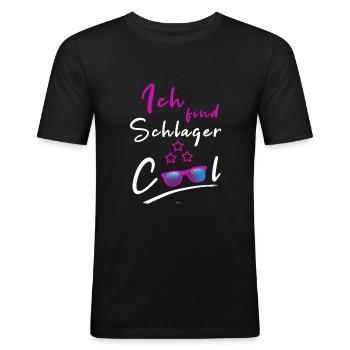 SCHLAGER PARTY HITS 2019 COSTUME OUTFIT GIFT - Men's Slim Fit T-Shirt - black - Front - Nik (191cm)