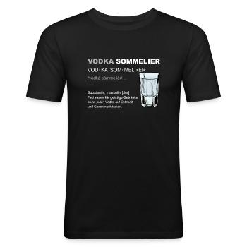 Vodka Sommelier Saufen JGA Männertag Party - Männer Slim Fit T-Shirt - Schwarz - Vorne - Nik (191cm)