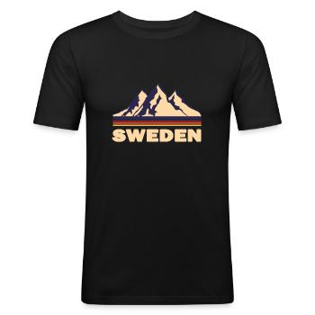 Sweden - Men's Slim Fit T-Shirt - black - Front - Nik (191cm)