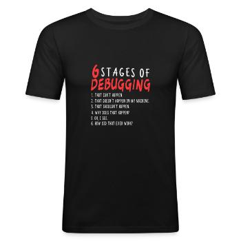 Debugging Definition Programmierer I Fehlersuche - Männer Slim Fit T-Shirt - Schwarz - Vorne - Nik (191cm)