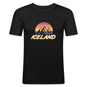 Iceland - Men's Slim Fit T-Shirt - black - Front - Nik (191cm)