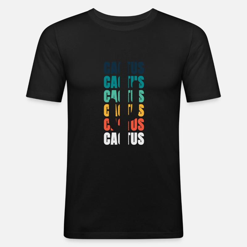 Cactus Cactus Cactus - Männer Slim Fit T-Shirt - Schwarz