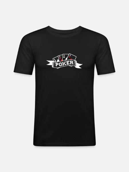 Poker playing cards aces - Men's Slim Fit T-Shirt - black