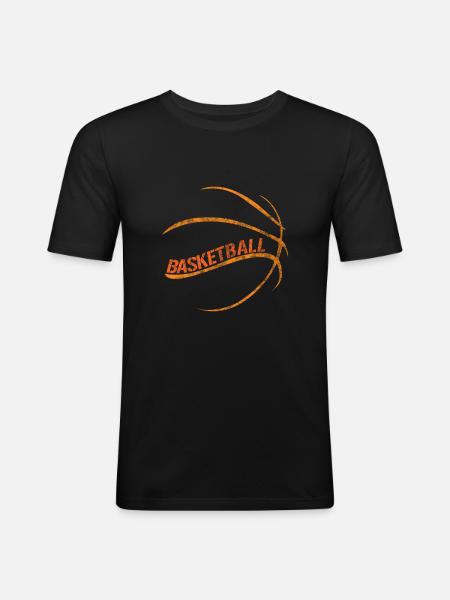 Basketball - Männer Slim Fit T-Shirt - Schwarz