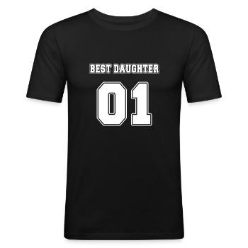 Best daughter 01 partner child daughter - Men's Slim Fit T-Shirt - black - Front - Nik (191cm)