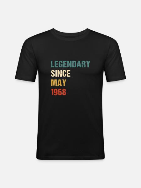 LEGENDARY SINCE MAY 1968 - Männer Slim Fit T-Shirt - Schwarz