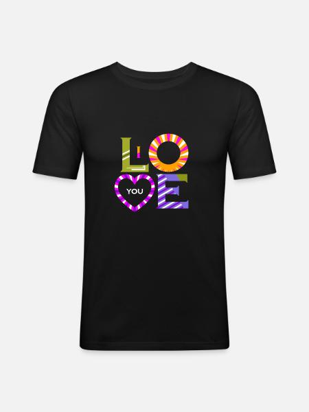 I love you - Men's Slim Fit T-Shirt - black