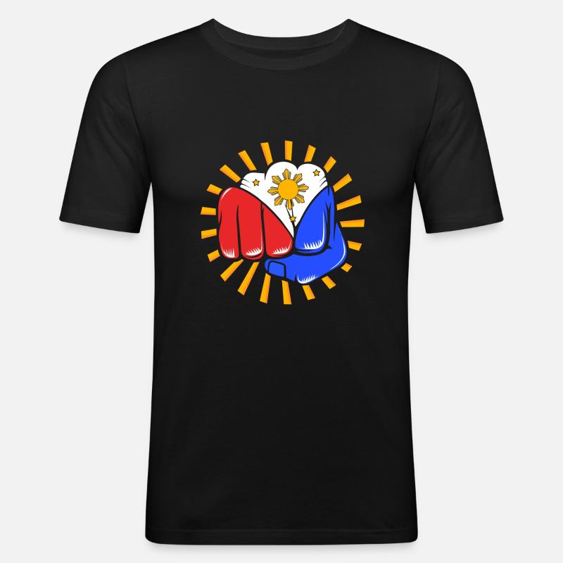 Philippinisch Philippinen - Männer Slim Fit T-Shirt - Schwarz