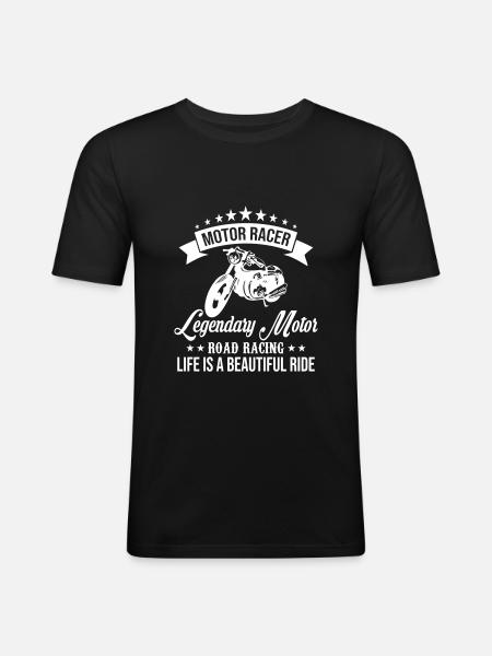engine racer legend engine - Men's Slim Fit T-Shirt - black