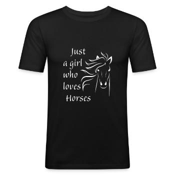 équitation - T-shirt près du corps Homme - noir - Devant - Nik (191cm)