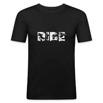 Snowboarding - Männer Slim Fit T-Shirt - Schwarz - Vorne - Nik (191cm)