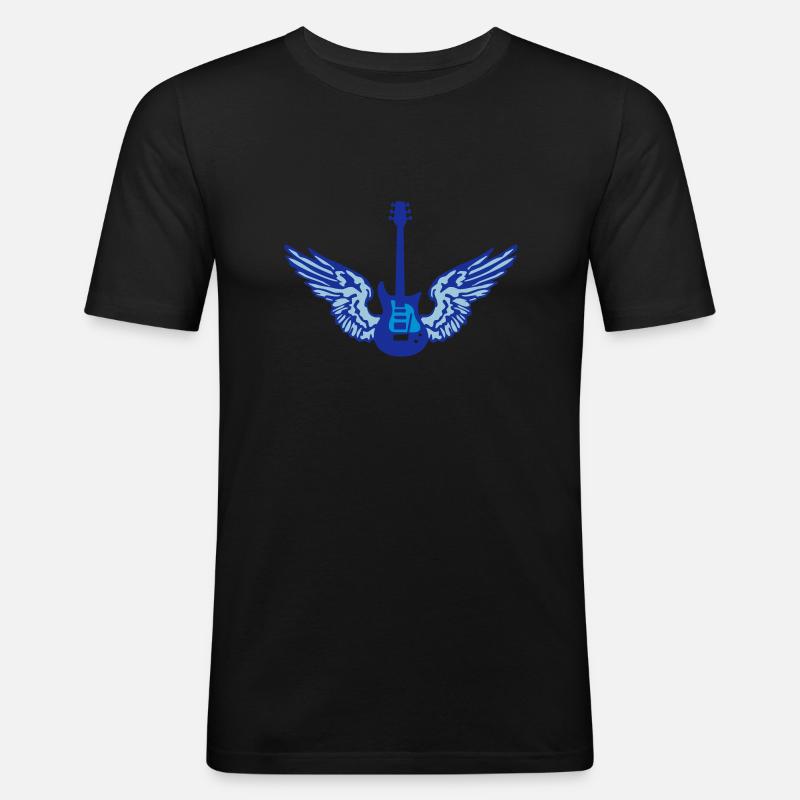 guitar_wings_042013_a_3c - T-shirt près du corps Homme - noir