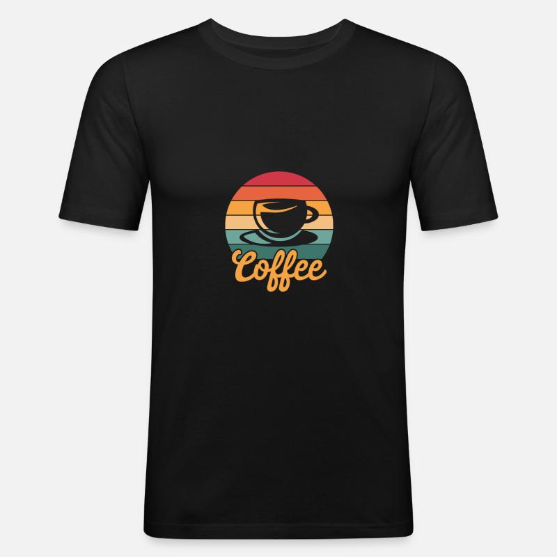 Kaffee Kaffeeliebhaber - Männer Slim Fit T-Shirt - Schwarz