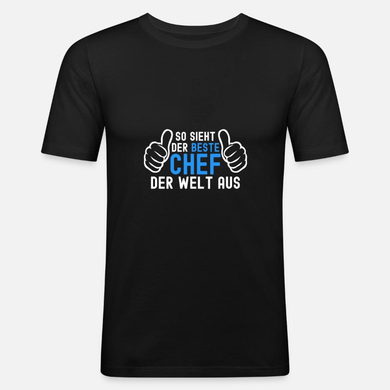 Bester Chef Geschenkidee - Männer Slim Fit T-Shirt - Schwarz