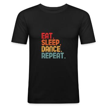 Tanzen Vintage - Männer Slim Fit T-Shirt - Schwarz - Vorne - Nik (191cm)