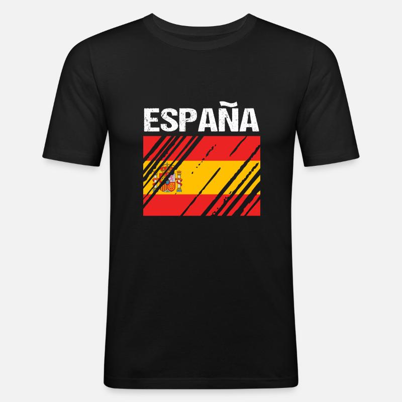 Spanien - Männer Slim Fit T-Shirt - Schwarz