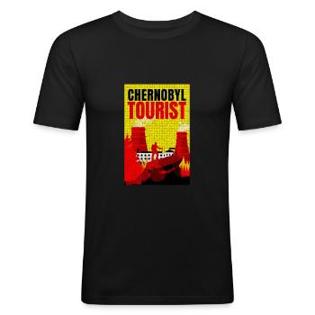 Chernobyl 1986 shirt - Men's Slim Fit T-Shirt - black - Front - Nik (191cm)