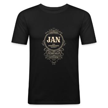 Name gift Jan - Men's Slim Fit T-Shirt - black - Front - Nik (191cm)