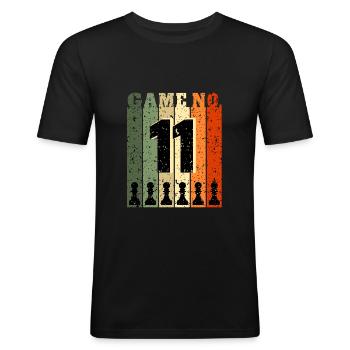 11 years old chess player - Men's Slim Fit T-Shirt - black - Front - Nik (191cm)