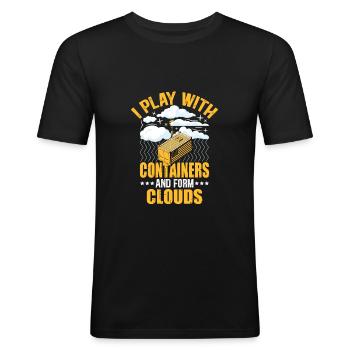 Drôle DevOps Scherzs Design - T-shirt près du corps Homme - noir - Devant - Nik (191cm)