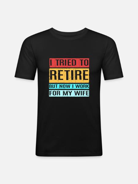Retraité Retraité Retraité - T-shirt près du corps Homme - noir