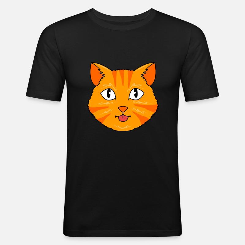 Tabby Katze - Männer Slim Fit T-Shirt - Schwarz